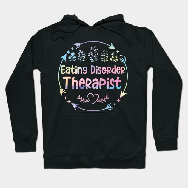 Eating disorder Therapist cute floral watercolor Hoodie by ARTBYHM